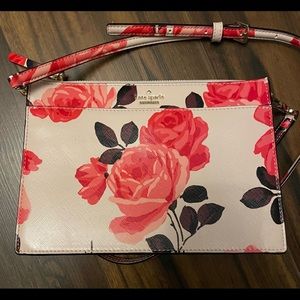 Pink floral Kate spade crossover bag/purse